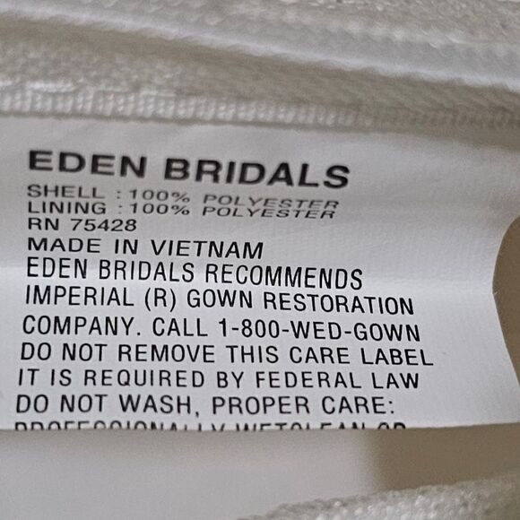 EDEN BRIDALS Strapless Crepe Wedding Dress Ballgown - Size 8 - Picture 9 of 10